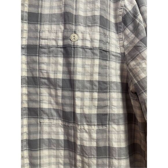 Eddie Bauer Men's Pockets Button-Up Long Sleeve Cotton Hi-Lo Plaid Shirt Size S - Picture 2 of 9